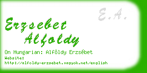 erzsebet alfoldy business card