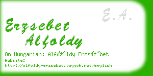 erzsebet alfoldy business card